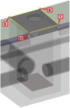 Points 7–10 shown outlining the top of the intake slab.