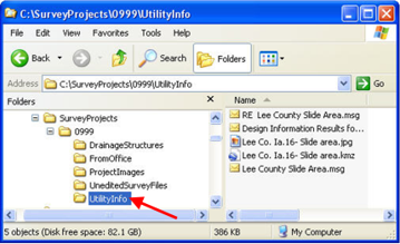 Windows Explorer showing the UtilityInfo folder highlighted with message files listed.