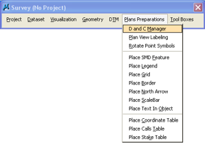 Menu showing Plan Preparations > D and C Manager selected.