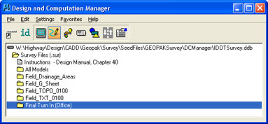 Final Turn In folder displayed under Survey Files.