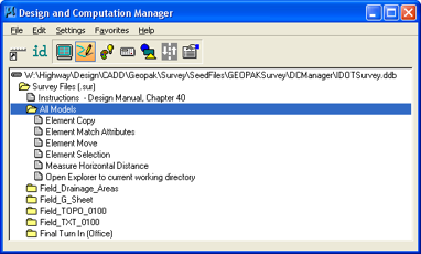 Tools listed inside All Models folder, including Element Copy and Element Match Attribute.