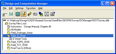 Field_G_Sheet folder displayed in D&C Manager.