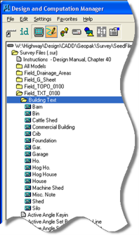 Building Text folder displayed in D&C Manager.