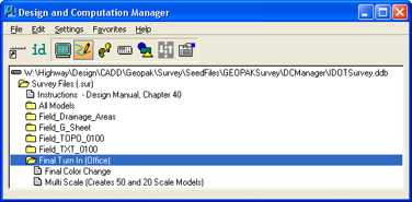 Final Turn In folder with final tools shown in D&C Manager.