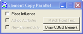 Small D&C Manager dialog with Place Influence option unchecked.
