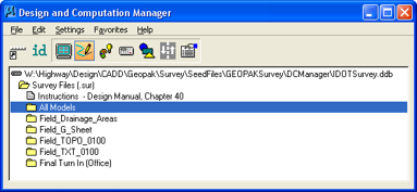 All Models folder displayed in D&C Manager.