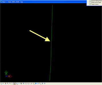 Vertical alignment line displayed in the model view.
