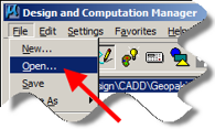 File menu with Open option highlighted.