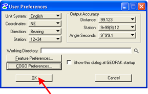 User Preferences dialog showing the OK button highlighted.