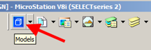 Models icon on the MicroStation toolbar highlighted.