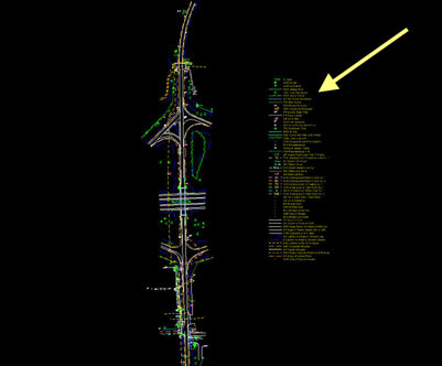 Survey layout with the legend attached and ready to place near the survey data.