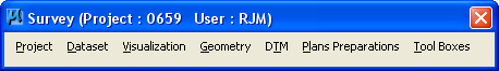 Survey dialog displaying project number.