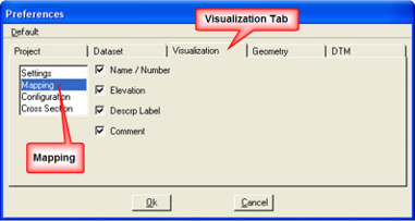 Visualization tab with Mapping settings highlighted.