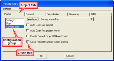 Configuration group with exit checkbox highlighted.