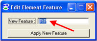 Edit Element Feature dialog with new feature name entered.