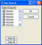 Set Search dialog showing OK button.
