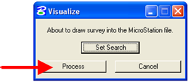 Visualize dialog showing Process button.