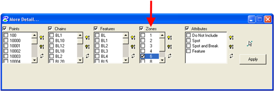 More Detail dialog showing zone 6 selected.