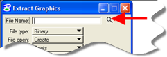Extract Graphics dialog with browse icon highlighted for selecting data files.