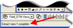 Status bar message indicating extraction of View 1 is complete.