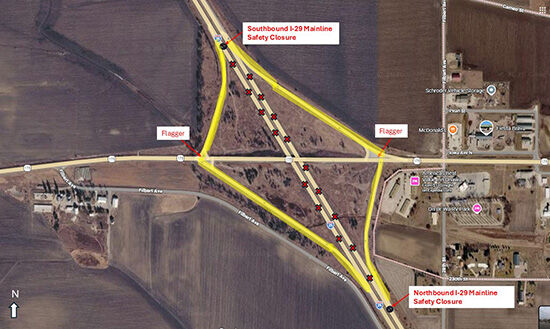 I-29 at Iowa 175 Onawa Detour Map