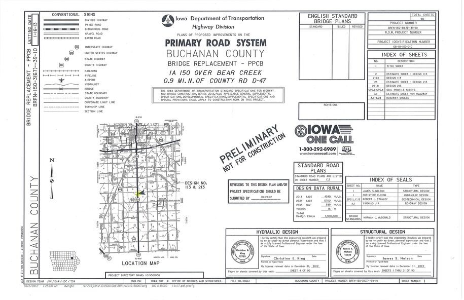 Sample plan sheet to be submitted to the DNR.