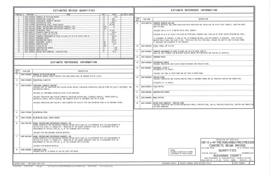 Sample plan sheet to be submitted to the DNR.