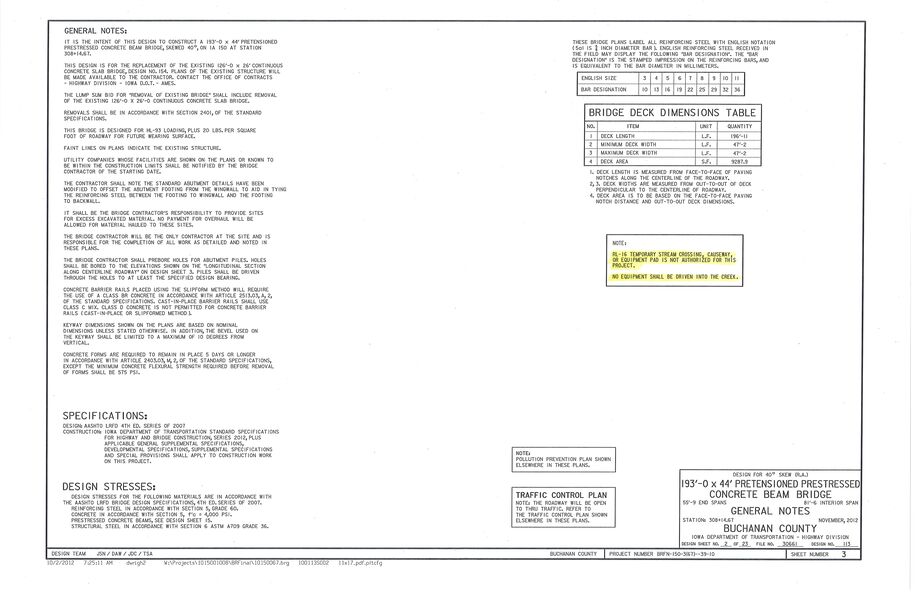 Sample plan sheet to be submitted to the DNR.