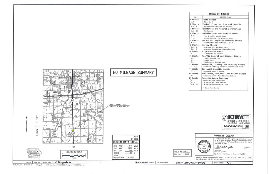 Sample plan sheet to be submitted to the DNR.