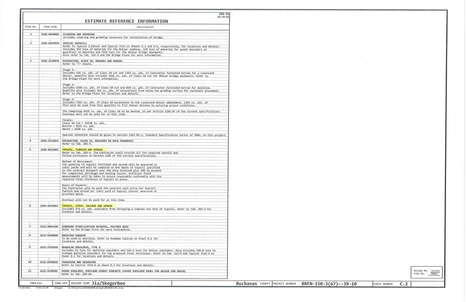 Sample plan sheet to be submitted to the DNR.