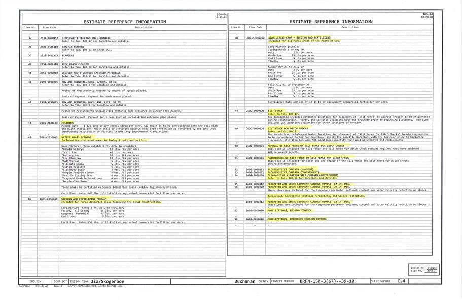Sample plan sheet to be submitted to the DNR.