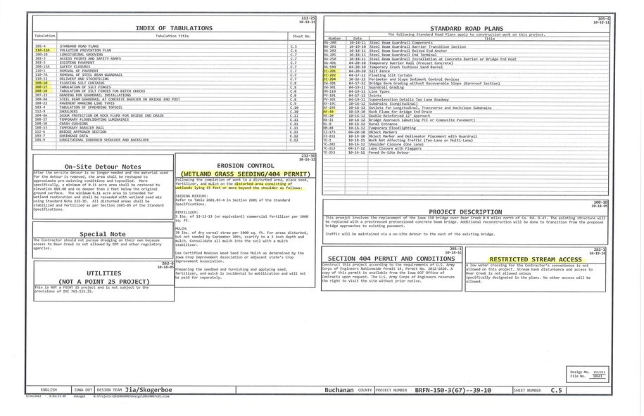 Sample plan sheet to be submitted to the DNR.