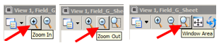 Zoom‑in, Zoom‑out, and Window Area tool icons.