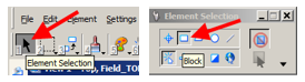 Element Selection and Block‑selection tool icons.