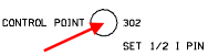 Control point and reference point circles used for placing a line and distance label.