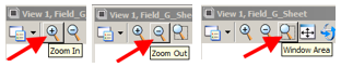 Zoom‑in, Zoom‑out, and Window Area tool icons.