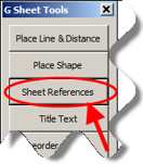 G Sheet Tools menu with Sheet References selected.