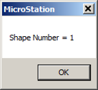 Dialog confirming the assigned shape number for the reference.