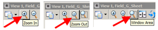 Zoom‑in, Zoom‑out, and Window Area tool icons.