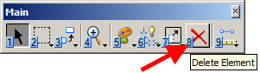 Delete Element tool icon highlighted.