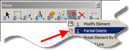 Partial Delete tool icon highlighted.