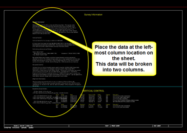 Index data positioned at the left column location to prepare for two‑column layout.