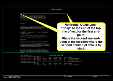 Horizontal guide line aligned with top of text to mark start of second column.