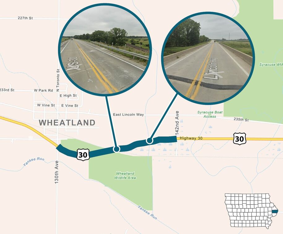 Map of project as describe in text